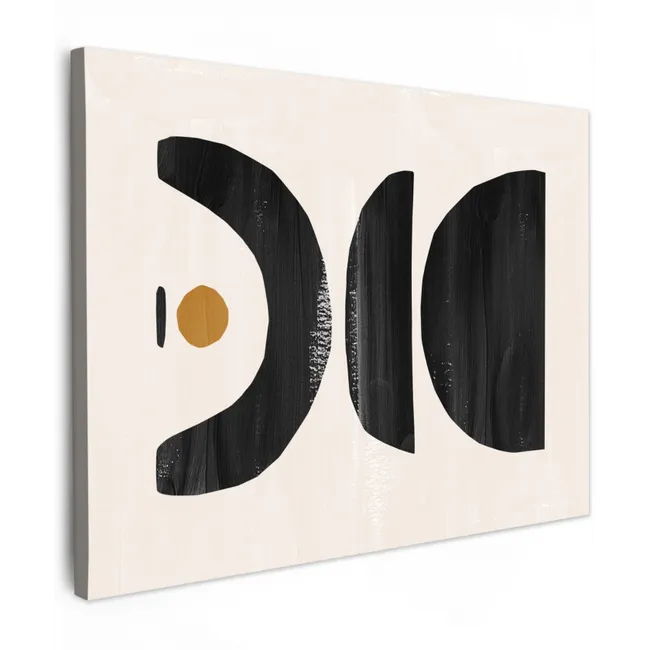 Leinwandbild - Modern - Abstrakte Kunst - Schwarz - Beige