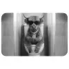 Stier - Telefoon - Toilet - Zwart - Wit Badmat klein -3d