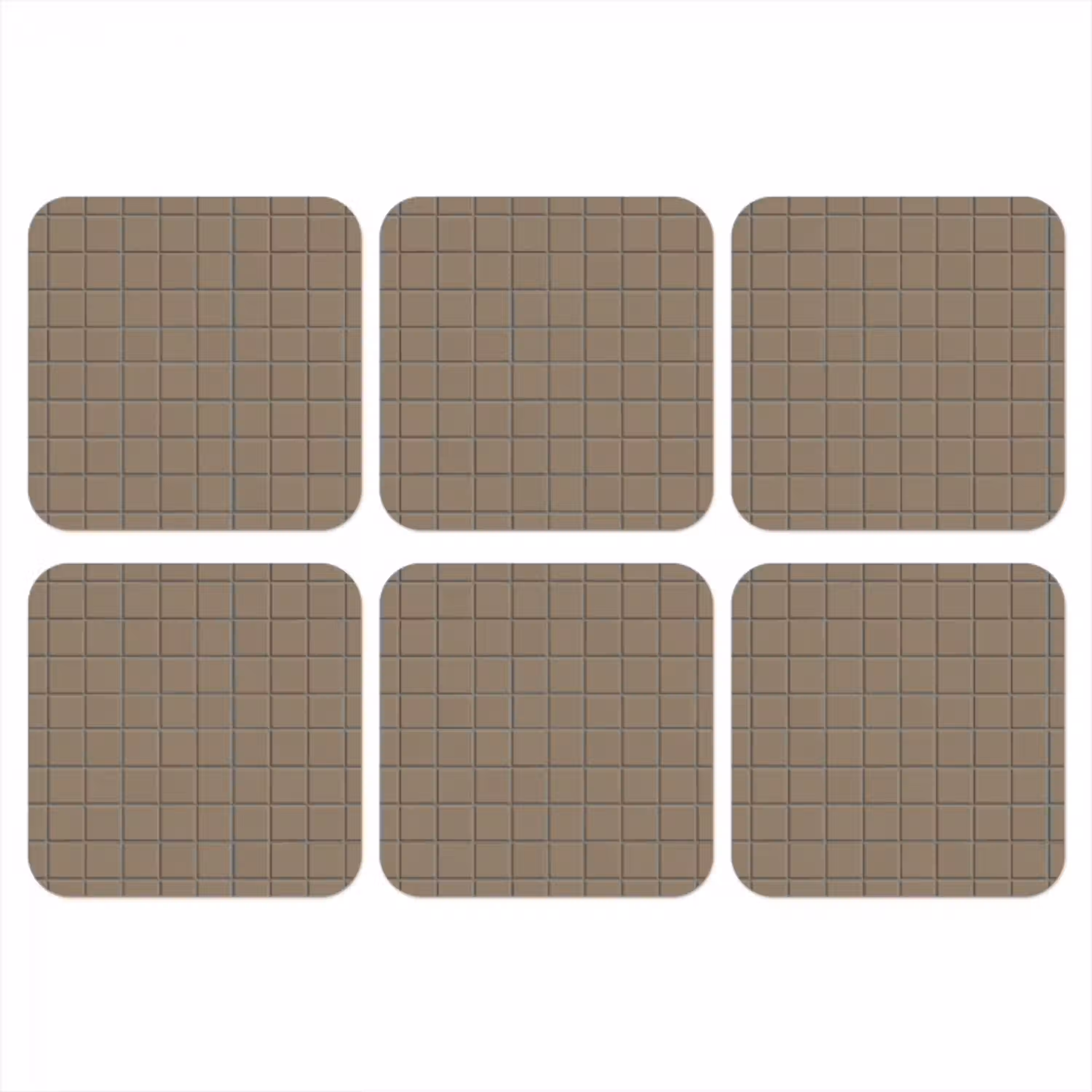 Tegel - Patroon - Taupe onderzetter kurk middel 366 -3d