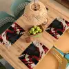 Krijger - Draak - Zwart - Rood - Rook Placemat vinyl groot -zzsfeer5_Kitchenyeah-website