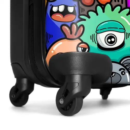 Kleurrijke Monsterparade NBS - Handbagage koffer - Unisex middel -wiel