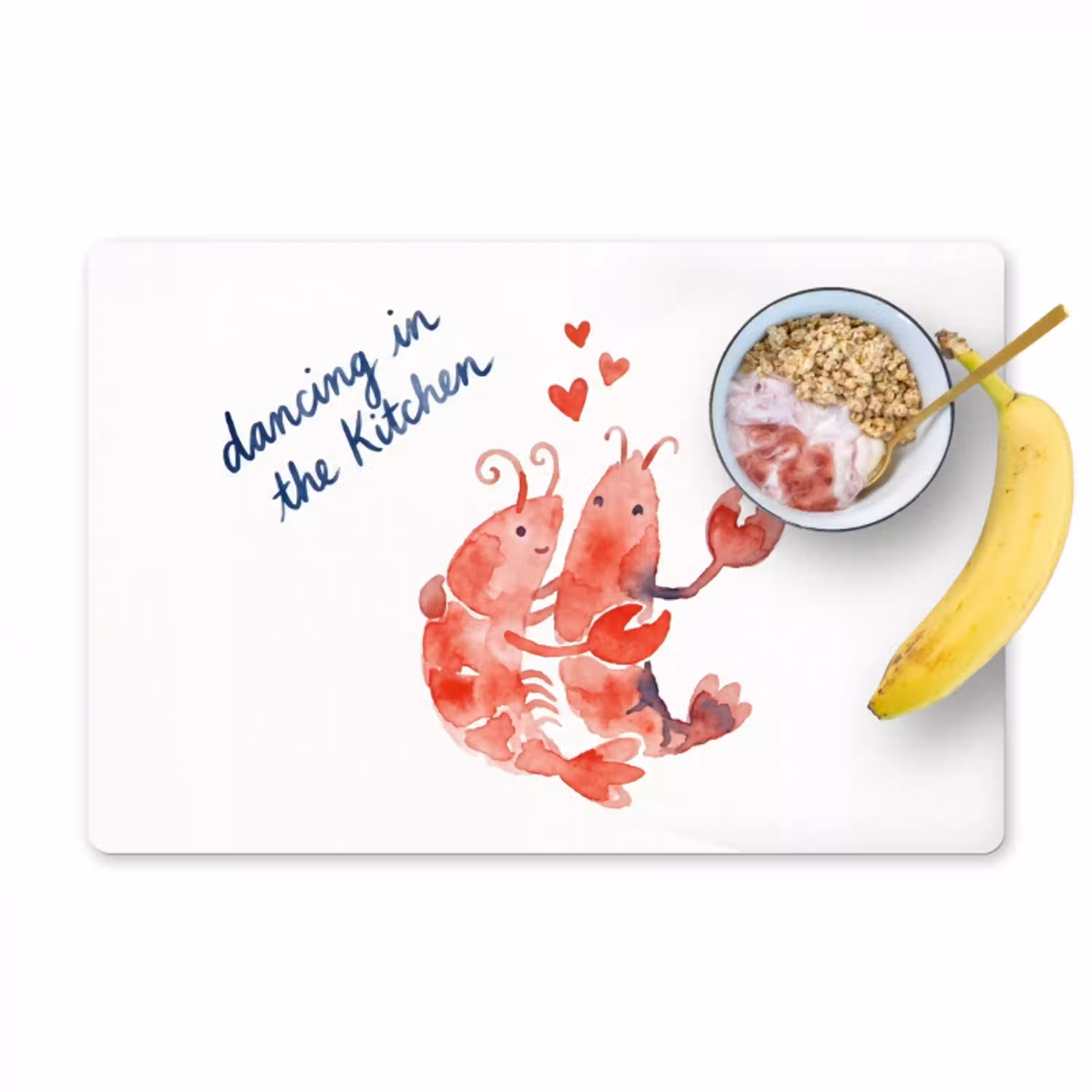 Dier - Dans - Liefde - Waterverf - Rood Placemat vinyl groot -zzzproduct_Kitchenyeah-website