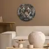 Tijger - Dieren - Portret - Luxe - Zwart Akoestische PET Vilt - Rond klein -sfeer1