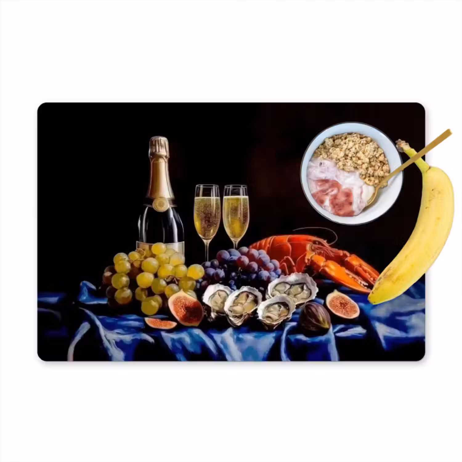Tischset - 6 Stück - Champagner - Luxus - Austern