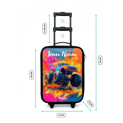 Monstertruck - Abstract - Verfspatten - Kleurrijk Kinderkoffer - Zwart klein -productfoto_formaten