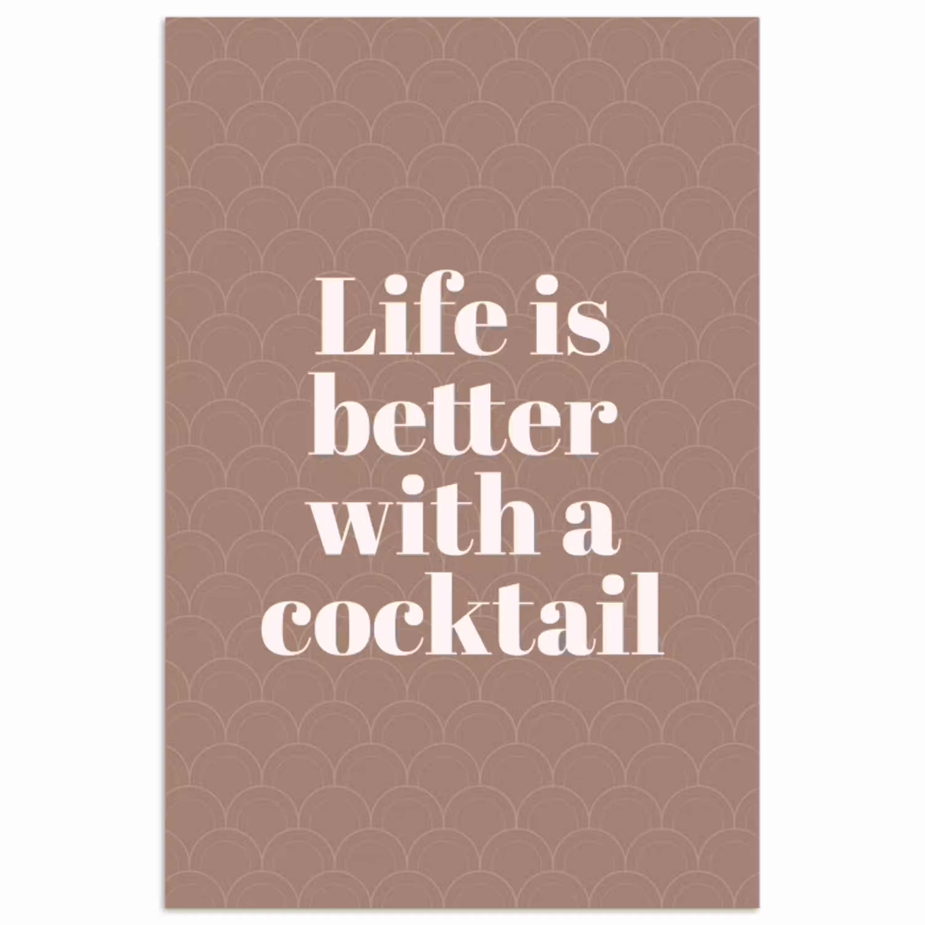 Cocktail - Tekst - Patroon - Wit poster papier klein -3d
