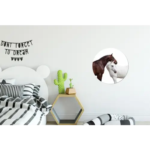 Paard - Modern - Balans Wandcirkel aluminium klein -kinderkamer