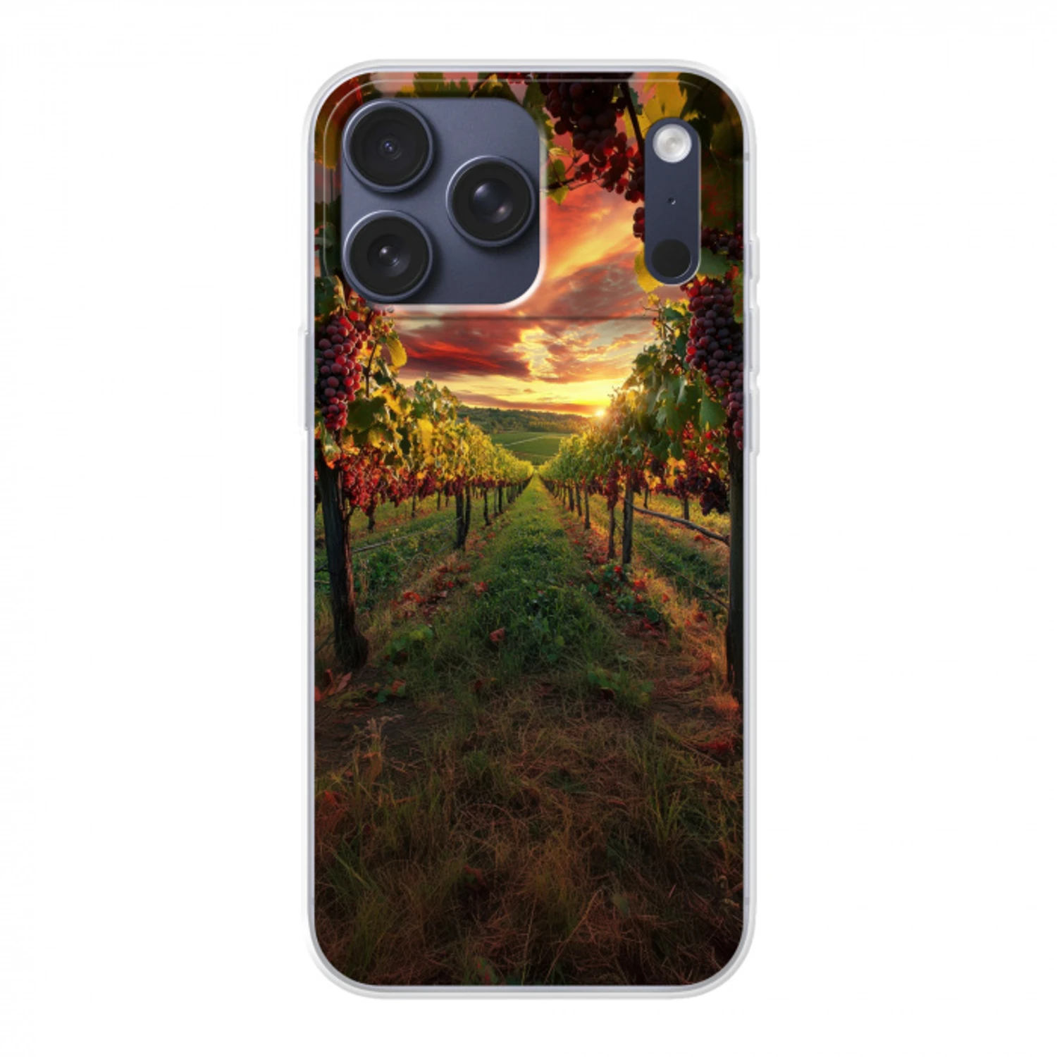 Wijngaard - Druiven - Zonsondergang Telefoonhoesje iPhone 17 Pro Max klein -3d