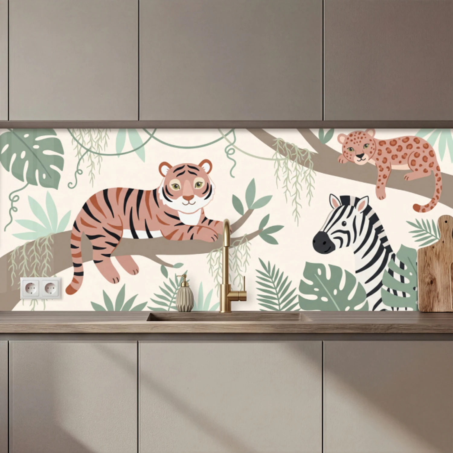 Jungle - Rustiek - Pastel keuken achterwand 2 middel zz_3dshopping