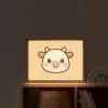 Koe - Oranje - Cartoon Light Box met batterij (Wandlamp kind) middel -sfeer1_kind