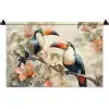 Toekan - Vogels - Bloemen - Tak Wandkleed katoen klein -zz3d