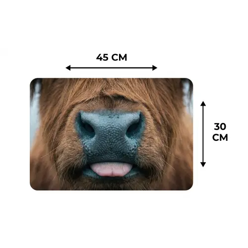 Schotse hooglander - Neus - Bruin Placemat vinyl groot -specs