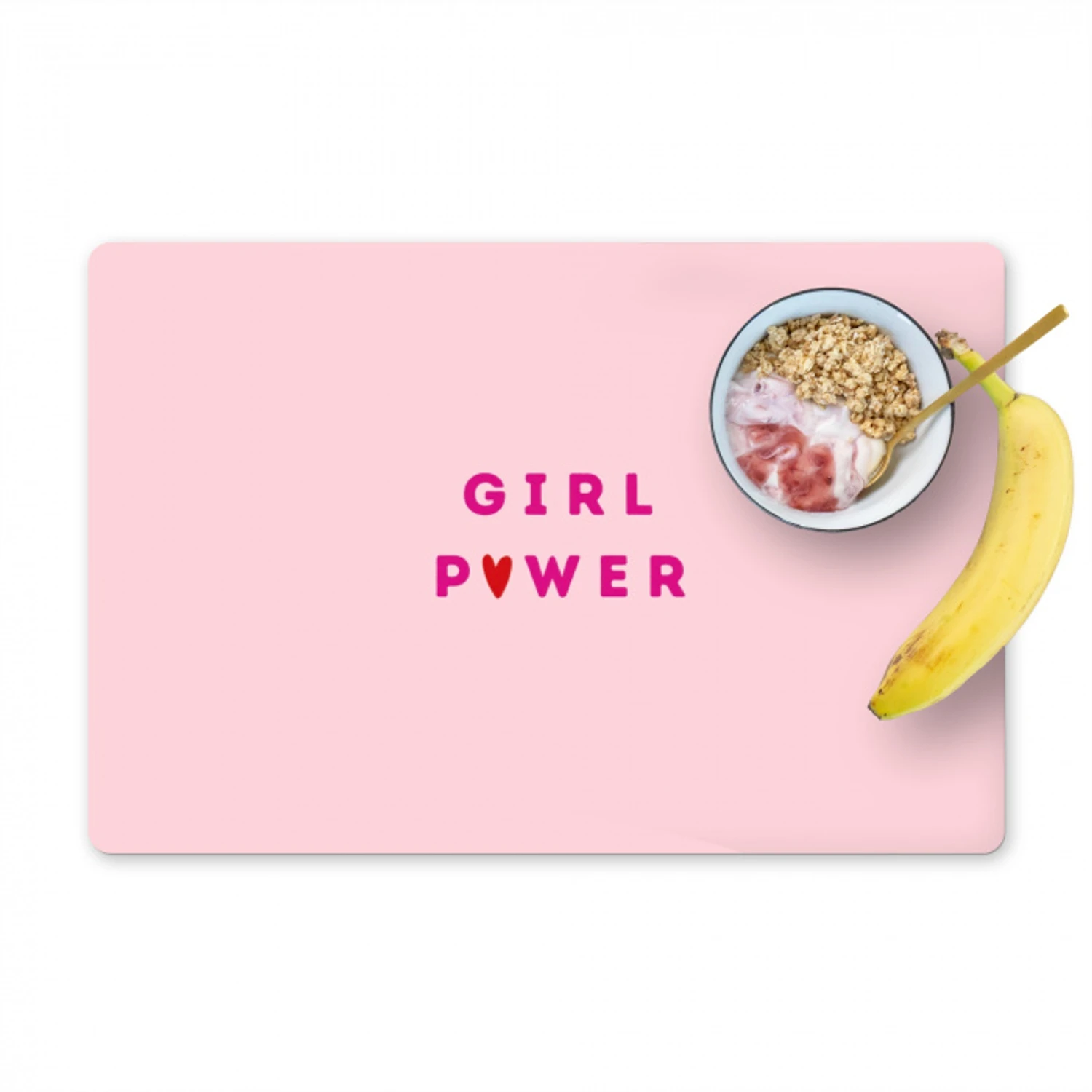 Girl power - Roze - Hartje Placemat vinyl groot -zzzproduct_Kitchenyeah-website