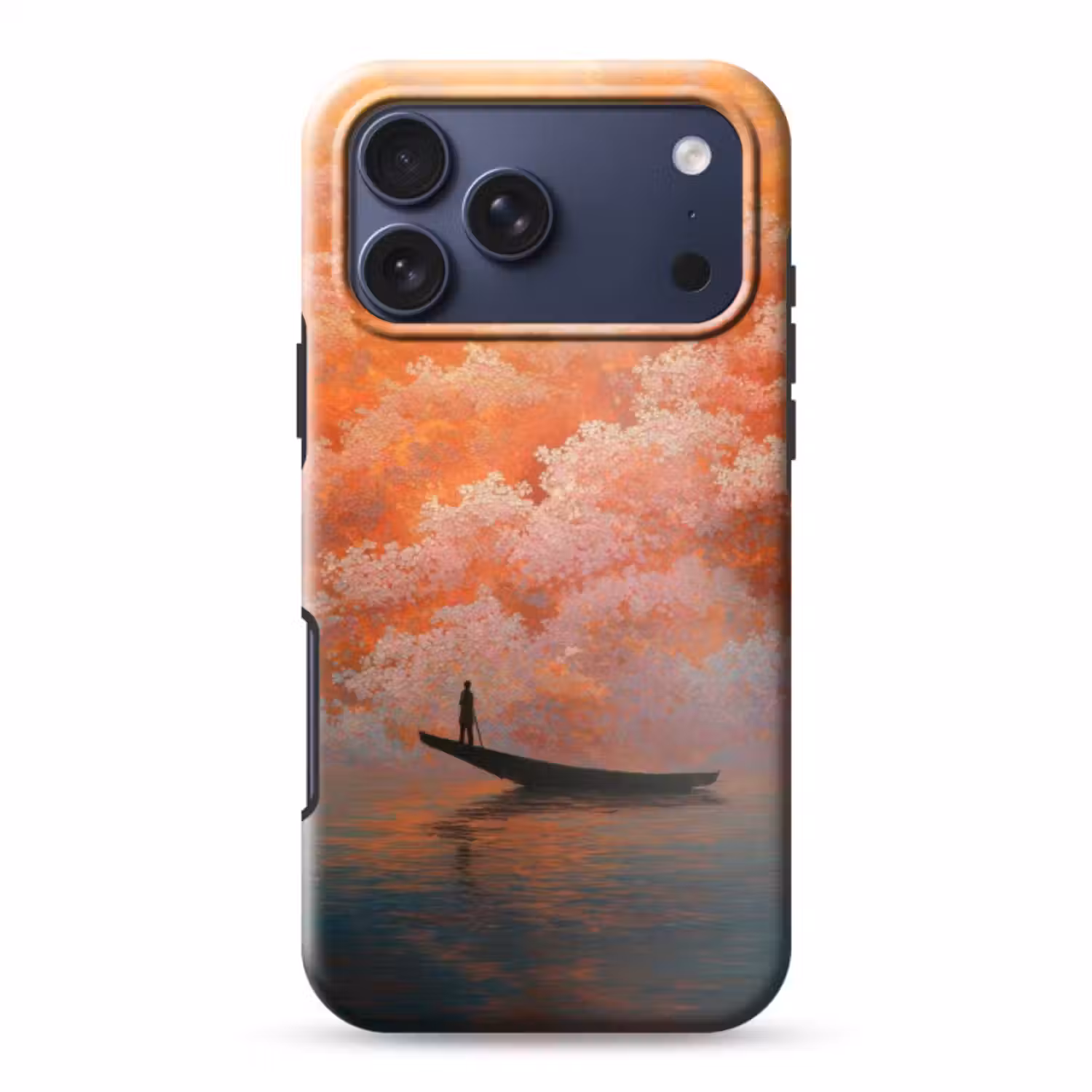 Telefoonhoesje Toughcase - Zee - Boot - Wolken - Oranje