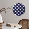Oceaan - Stippen - Blauw - Wit Wandcirkel behangsticker klein 186 -sfeer3