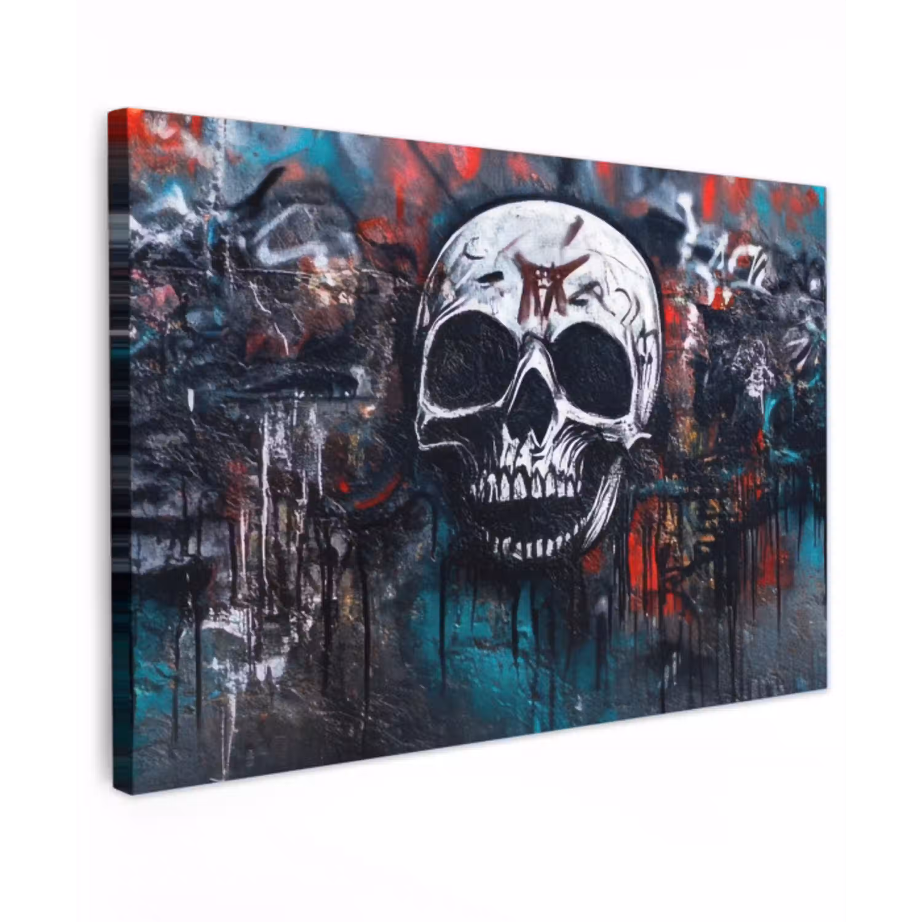 Schedels - Graffiti - Abstract canvas 2cm klein -z3d
