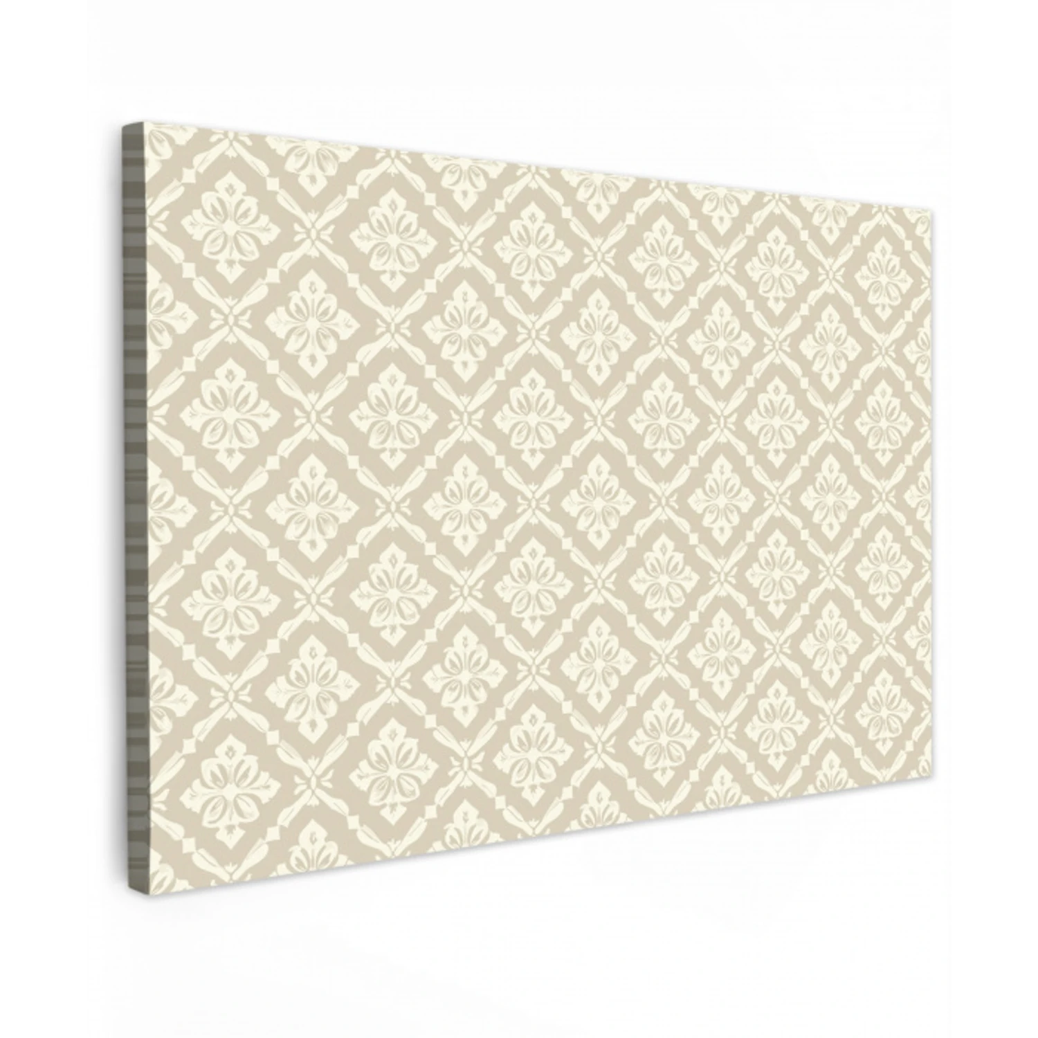 Floraal - Ornament - Beige Tuinposter op houten frame 2 cm dik klein 845 -3d