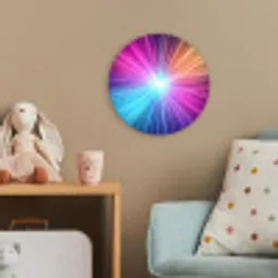 Abstract - Light - Burst - Modern - Colorful Wandcirkel kunststof plaat 5mm dik klein -tsfeer1_kind