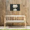 Vrouw - Beige - hoed Tuinposter op houten frame 2 cm dik klein -sfeer4