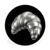 Croissant - Metaal - Zilver Wandcirkel aluminium klein -3d