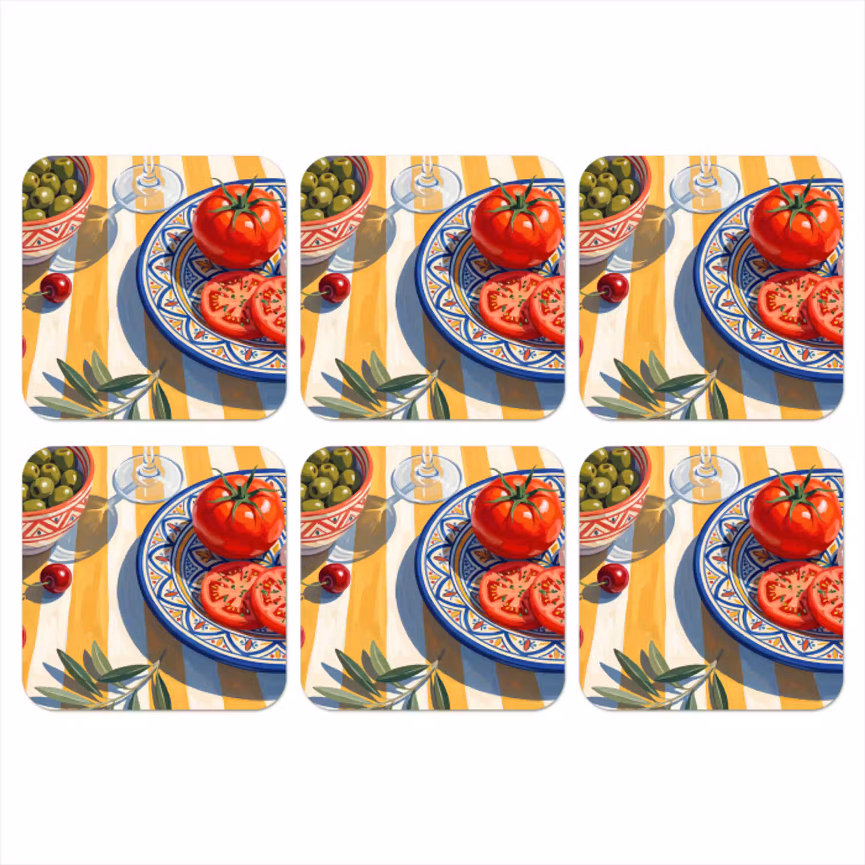 Fruit - Groenten - Kunst onderzetter kurk middel -3d