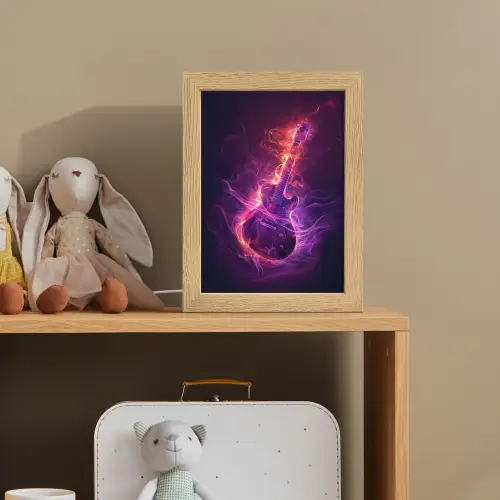 Gitaar - Muziek - Rook - Paars Light Box met kabel klein -sfeer2_kind