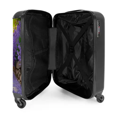 Pad met paarse lavendelstruiken NBS - Handbagage koffer - Unisex middel -binnenkant