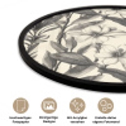 Klassiek - Botanisch - Zwart - Beige Fotolijst rond zonder passe partout klein 856 -closeup_DE