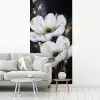 Bloemen - Wit - Abstract fotobehang vinyl groot -woonkamer