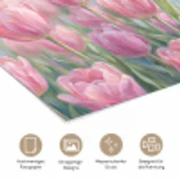 Tulpen - Veld - Lente - Roze poster papier klein -tcloseup_DE