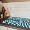 Patroon - Blauw - Lijnen - Zigzag Inductie beschermer vinyl 3mm klein 276 -sfeer3
