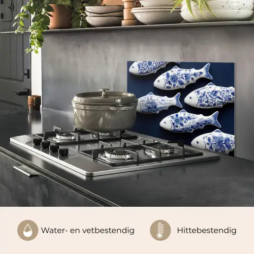 Vissen - Delfts - Blauw - Keramiek keuken achterwand spatscherm klein -usp_NL