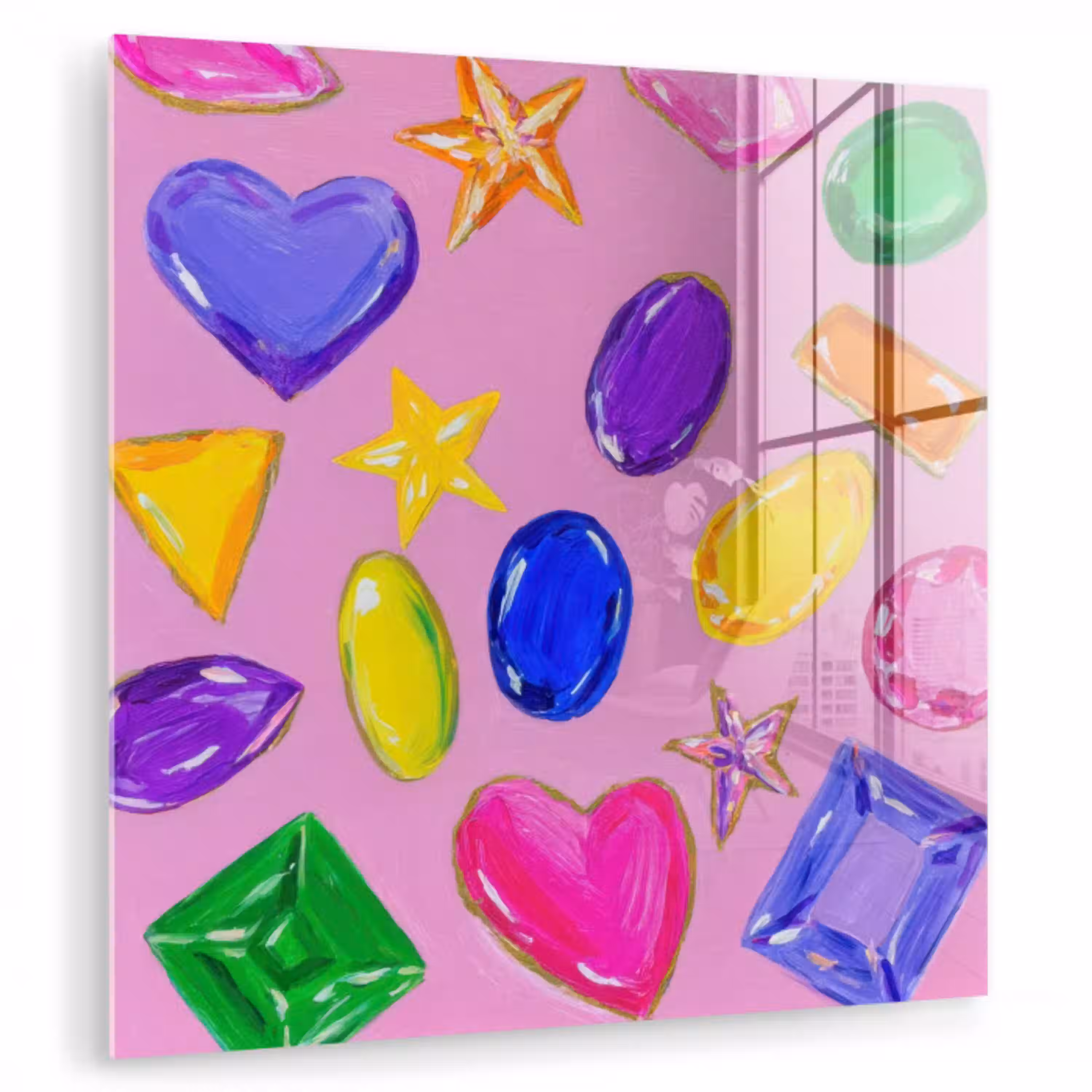 Edelstenen - Vormen - Hartje - Kleurrijk plexiglas 5mm klein -zzzproduct_nieuw