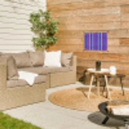 Modern - Optisch - Roze tuinposter los doek klein 239 -sfeer4