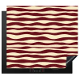 Golven - Rood - Patroon - Crème Inductie beschermer vinyl 3mm middel 274 -3d