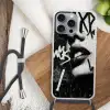 Gezicht - Mond - Graffiti - Zwart Hoesje iPhone 16 Pro Max met koord klein -sfeer4