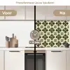 Patroon - Tegel - Groen keuken achterwand 2 middel 871 -voor-na2_NL