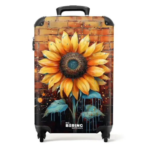 Zonnebloem in graffiti stijl NBS - Handbagage koffer - Unisex middel -productfoto_recht