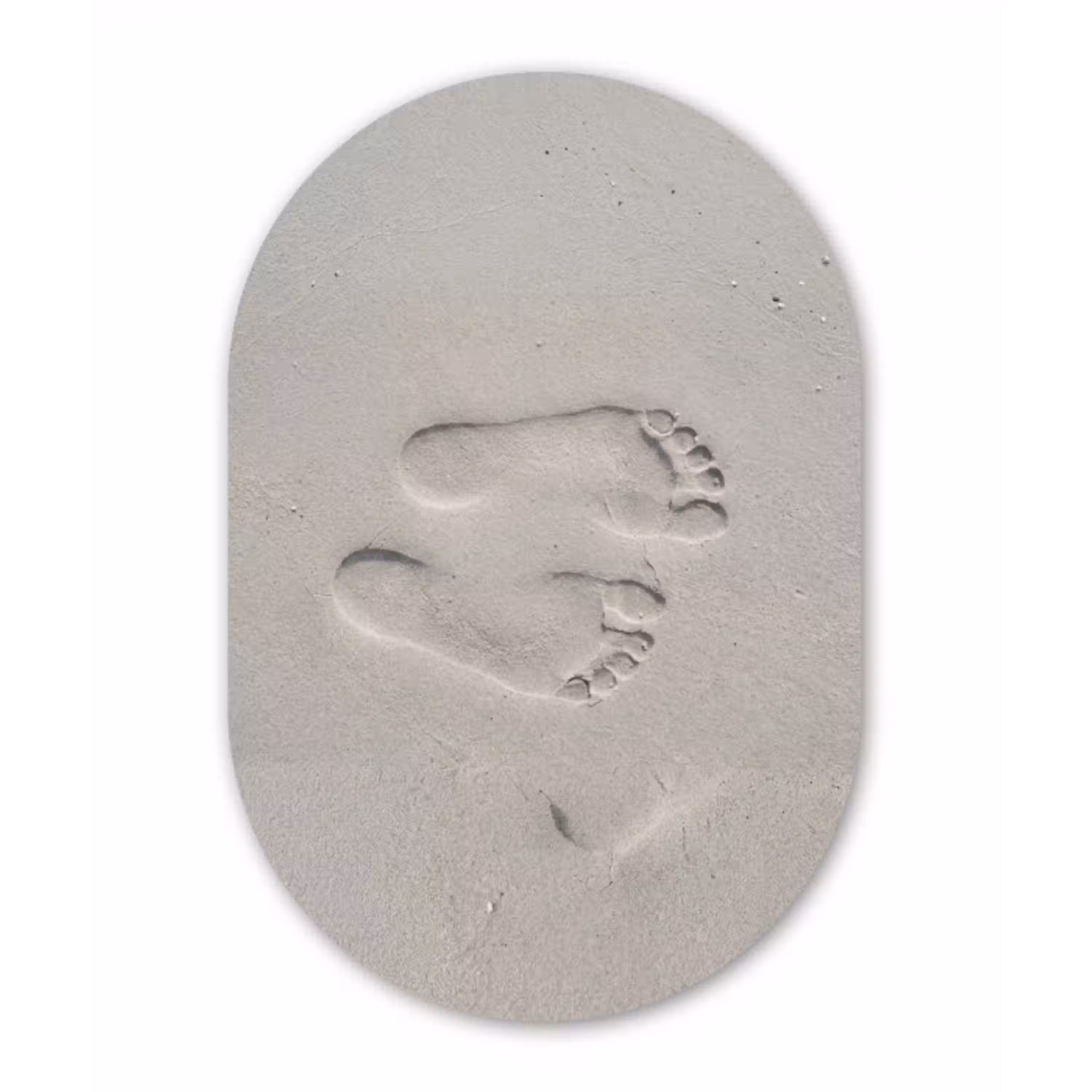 Voeten - Afdrukken - Zand Wandcirkel Ovaal Aluminium middel -3d