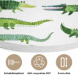 krokodillen - Speels - Groen Akoestische PET Vilt - Rond klein 838 -closeup_DE