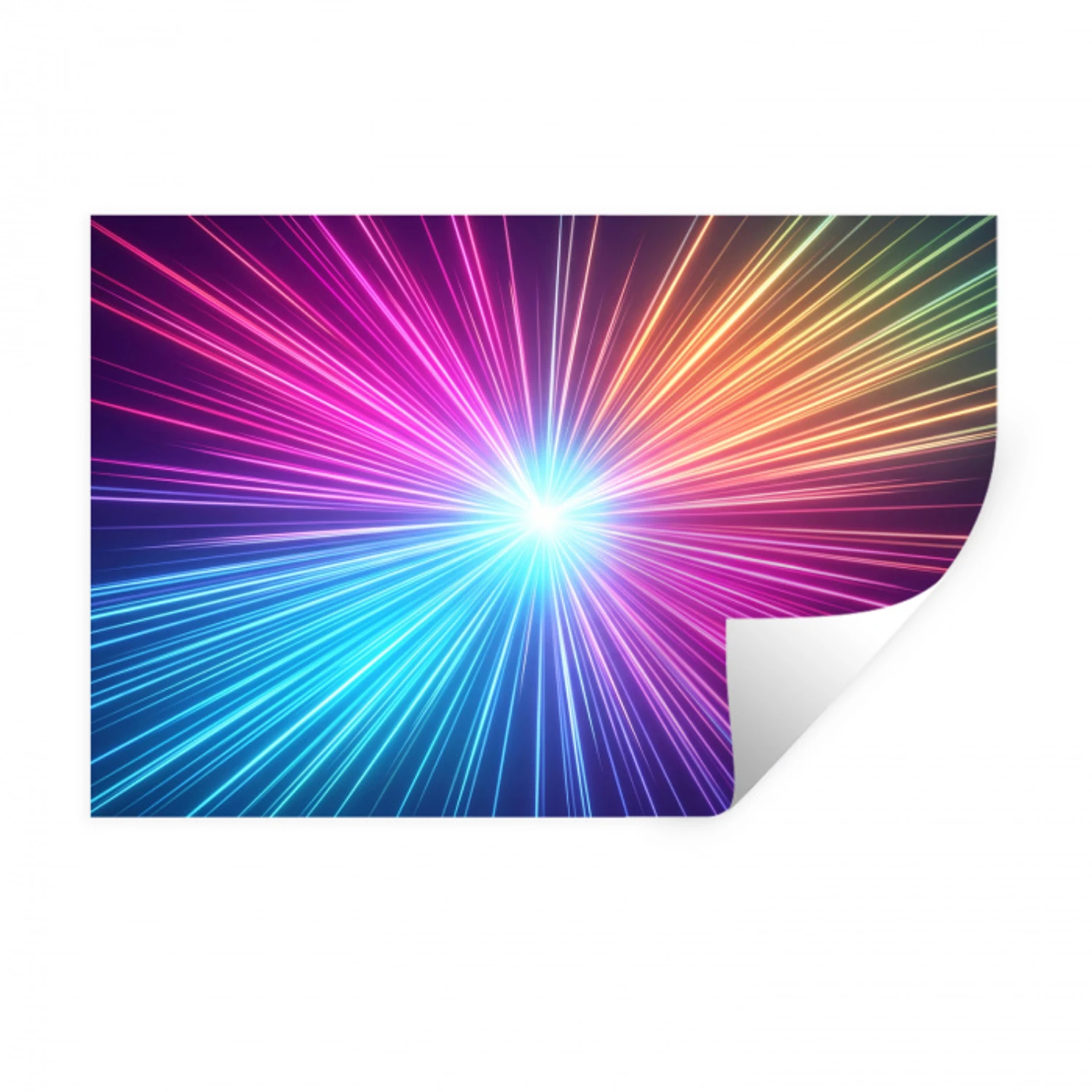 Abstract - Light - Burst - Modern - Colorful Muursticker klein -3d