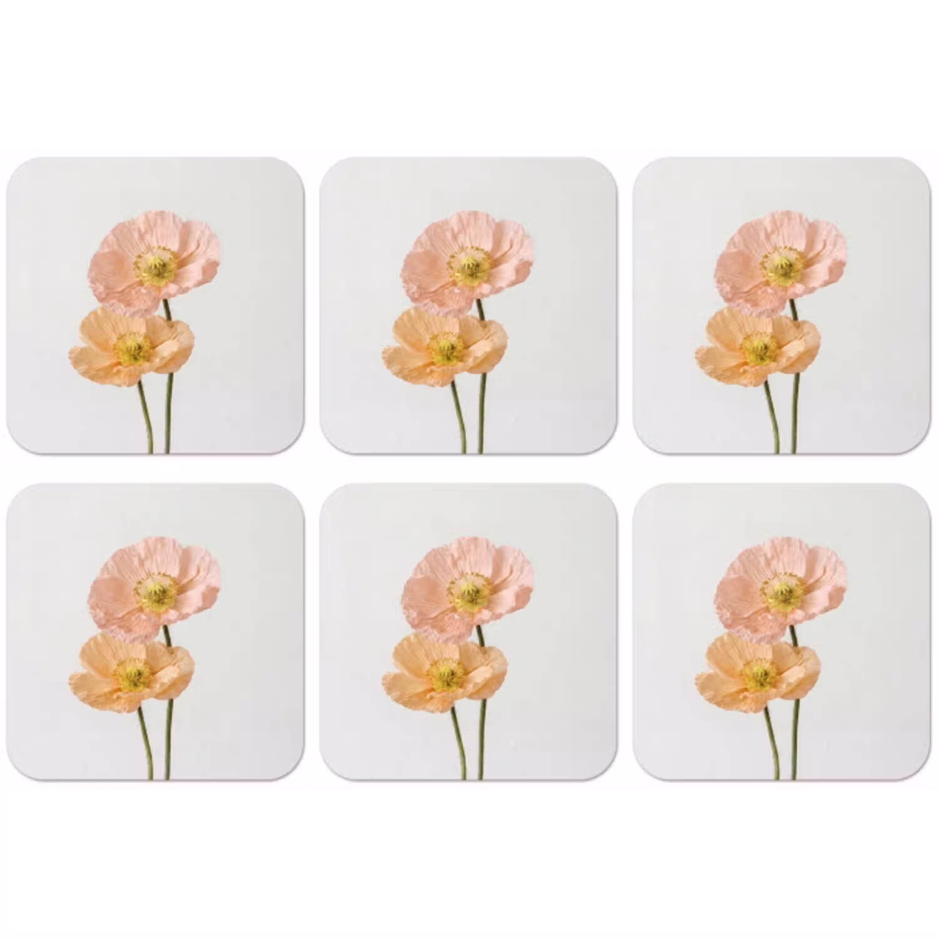 Papavers - Botanisch - Roze onderzetter kurk middel -zkaufland3dotto