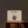 Panda - Blauwe bloemen - Zachtheid Light Box met batterij (Wandlamp kind) middel -sfeer1_kind
