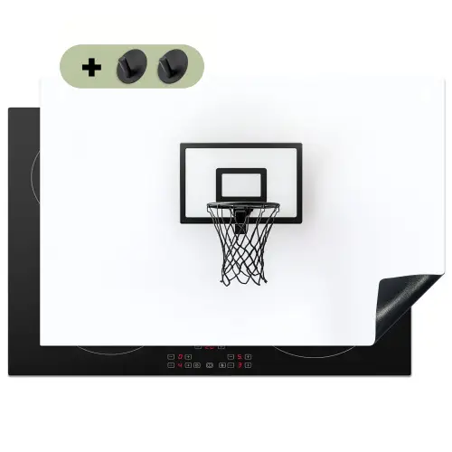 Basketbalbord - Minimalistisch - Zwart Inductie beschemer met haakjes klein -3d
