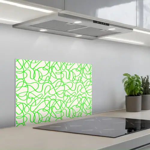 Groen - Lijnen - Abstract - Neon keuken achterwand spatscherm klein 900 -3d_schuin