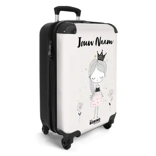 Prinses met zwart jurkje NBS - Handbagage koffer - Kinderen Unisex middel -productfoto_3d