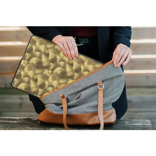 Modern - Cirkel - Goud laptophoes neopreen klein 279 -tas