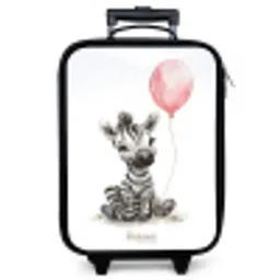 Zebra met roze ballon Kinderkoffer - Zwart klein -zzz_website3d
