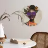Vrouw - Zonnebril - Vlinder - Bloemen Wandcirkel plexiglas klein -sfeer4