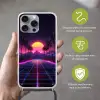Horizon - Palmbomen - Bergen - Geel Hoesje iPhone 16 Pro Max met koord klein -sfeer2_NL